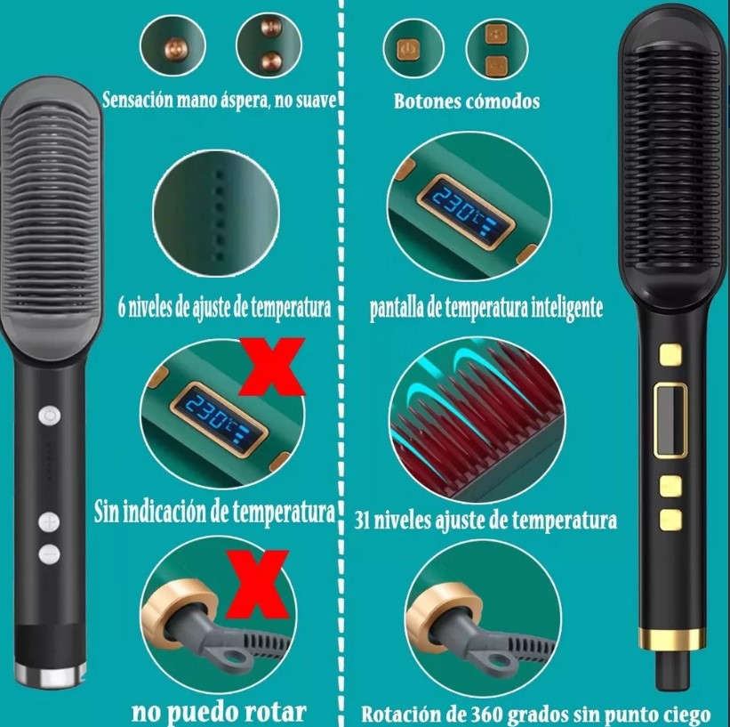 Cepillo Alisador Eléctrico 2 en 1 – Pinta y Alisa
